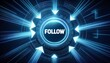 © 문용 최 - 중앙의 팔로우 버튼이 디지털 화살표들로 강조된 모습
