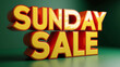 © Zillul Azad - Bold 3D Sunday Sale Banner with Vibrant Yellow and Red Text on Green Background