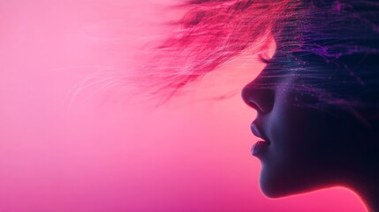 Leinwandbilder - A digital illustration showcases an intricate AI neural network linking to sensory inputs, featuring flowing data streams and a vibrant backdrop
