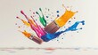 © Penatic Studio - Paintbrushes Splashing Vibrant Colors In Motion