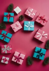 present for christmas, giftbox at xmas, boxes with ribbon, gifts and boxes