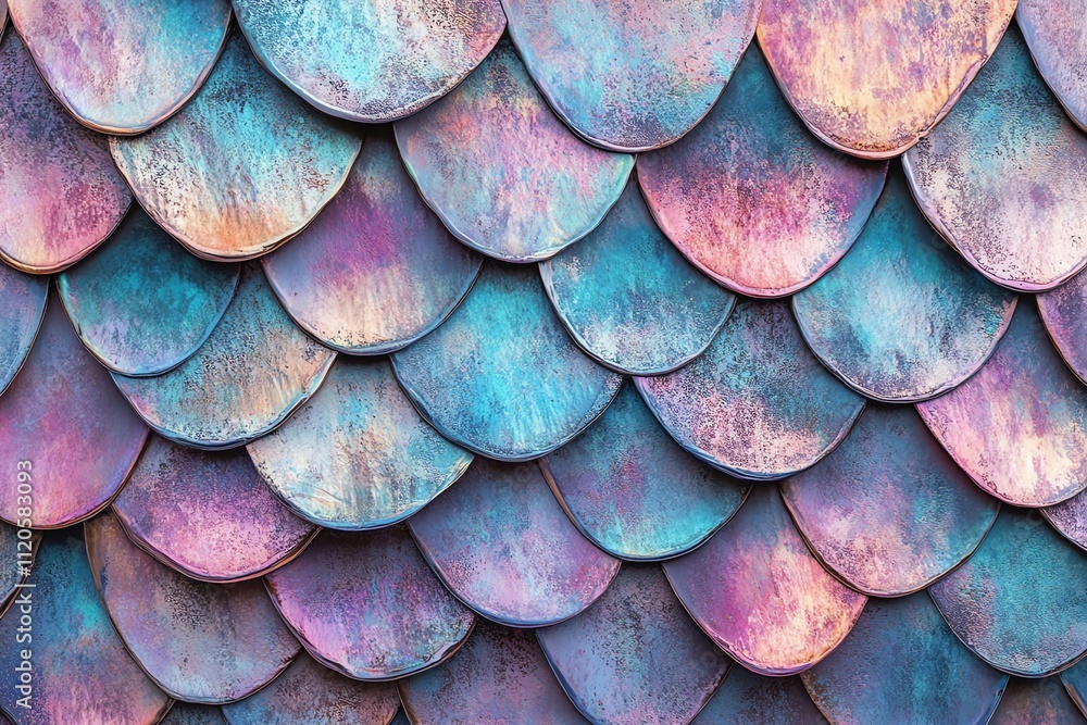 Shimmering Fish Scale Texture Wallpaper in Iridescent Colors Stock ...
