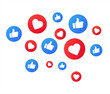 © Cali6ro - Likes icons. Likes set of thumbs and hearts. Like icons.