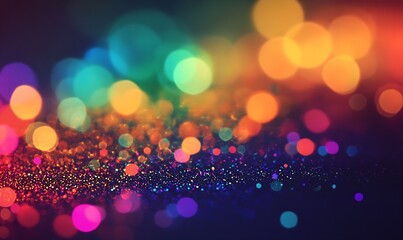 Poster - Vivid Rainbow Color Bokeh Lights with Dreamy and Magical Glow : Generative AI