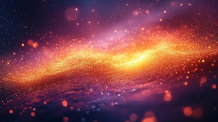 Leinwandbilder - Digital Art of Dynamic Particle Wave with Vivid Orange and Purple Colors : Generative AI