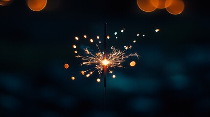 Poster - Captivating Sparkler in Dynamic Bokeh Light Effect for Celebratory Night Festive Scenes : Generative AI