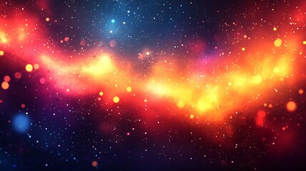 Fototapete - Enchanting Stellar Display with Multihued Nebulae and Glowing Stars : Generative AI