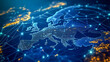 © Atmospheric stock - Digital network map of europe highlighting connectivity and technology innovation