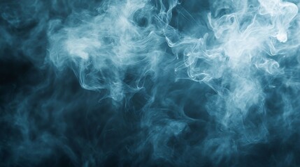 Leinwandbilder - Dynamic Swirling Blue and White Smoke with Dreamy Atmosphere : Generative AI