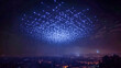 © Atmospheric stock - Aerial light show with drones creating geometric patterns in night sky