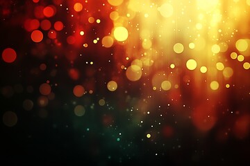 Poster - Elegant Abstract Bokeh Light Background with Red and Yellow Glow : Generative AI