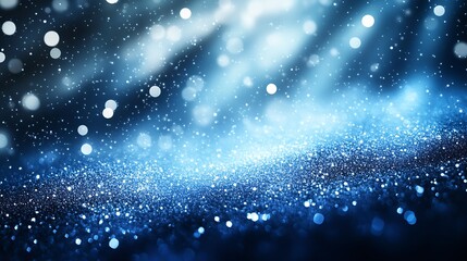 Aufkleber - Enchanting Dreamy Blue Light Scene with Radiant Sparkling Particle Pattern : Generative AI