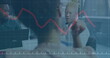 © vectorfusionart - Financial graph image over diverse business people working in office
