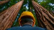 © HH CA Studio - Lumberjack Admiring Redwood Giants in a Lush Forest