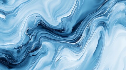 Poster - Abstract Blue Marble Texture Design with Fluid Swirls and Elegant Curvature : Generative AI