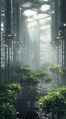 Wall Mural - hydroponic farm inside a controlled indoor industrial facility