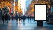 © ali - London Urban Scene with Blank Advertising Board for Marketing Display in Impressionist Style