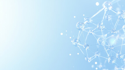 Abstract Molecular Structure on Light Blue Background