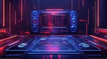 Futuristic Tech Control Room Interface