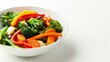 © ANRI - Realistic image of a colorful vegetable stir-fry in a white bowl