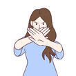 © Salma - Illustration of woman posing rejection or showing no gesture