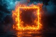 © Margarita - Glowing Fire Frame Abstract Design with Neon Smoke and Bright Effects