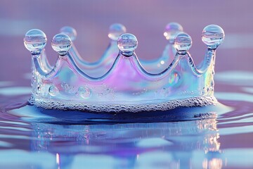 Wall Mural - Captivating water crown splash event tranquil lake macro photography serene environment artistic viewpoint fluid dynamics concept