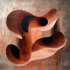 Sticker - abstract architectural forms: a study in curves and space