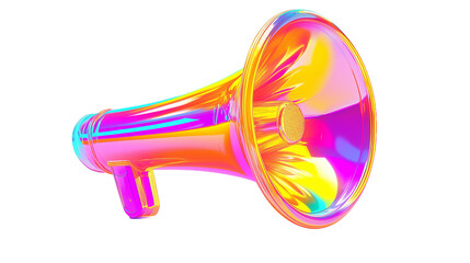 Wall Mural - Vibrant megaphone isolated on transparent background 