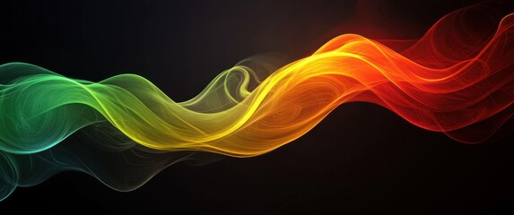 Poster - Black History Month Juneteenth Wavy Lines Abstract Background Red Yellow Green Celebration Design