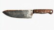 © VirtualVista - Vintage kitchen knife with a rusty blade and worn wooden handle on a white background showcasing its aged character and history.