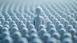 © CreativeIMGIdeas - A person stands out in a crowd of people. Concept of loneliness and isolation, as the person is the only one in the group