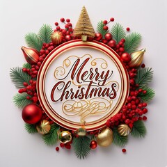 Wall Mural - merry christmas typography design