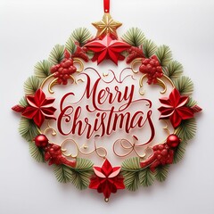 Wall Mural - merry christmas typography design