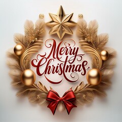 Wall Mural - merry christmas typography design