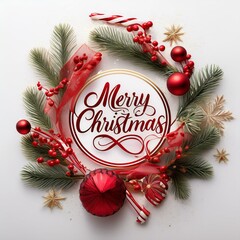 Wall Mural - merry christmas typography design