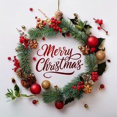 Wall Mural - merry christmas typography design