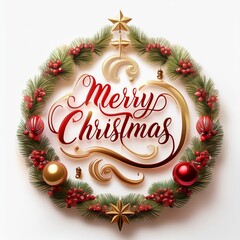 Wall Mural - merry christmas typography design