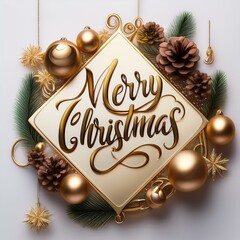 Wall Mural - merry christmas typography design