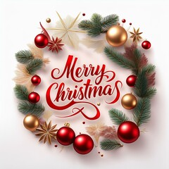 Wall Mural - merry christmas typography design