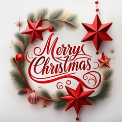 Wall Mural - merry christmas typography design