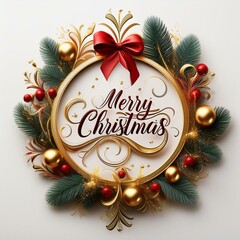Wall Mural - merry christmas typography design