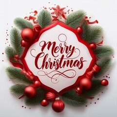Wall Mural - merry christmas typography design
