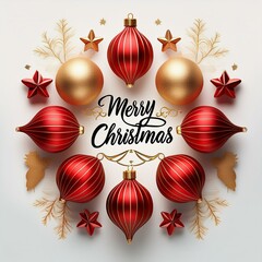 Wall Mural - merry christmas typography design