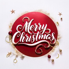 Wall Mural - merry christmas creative typography design ai image
