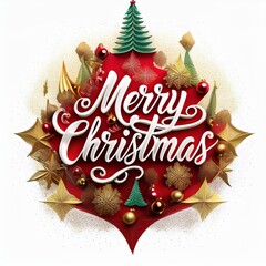 Wall Mural - merry christmas creative typography design ai image