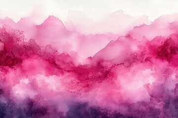 Wall Mural - Beautiful Pink Watercolor Texture with Soft Blending in Shades of Fuchsia and Lilac, Perfect for Backgrounds or Artistic Projects