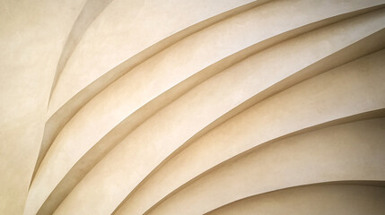 Leinwandbilder - Abstract geometric shapes in neutral tones arranged against a clean background, featuring a podium and display area, creating a harmonious and contemporary composition.

