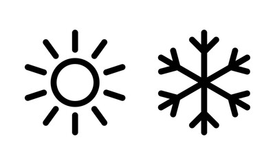 Wall Mural - hot and cold icon. sun and snowflake icon