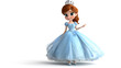 © Aino Minako - A cartoon princess in a blue dress is standing in front of a white background